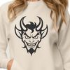 Malevolent Horned Figure Illustration SVG illustration of a devilish figure with horns and wings.