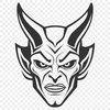 Bold Devil Design A stylized illustration of a devil character in a bold, graphic design style.
