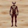Gothic Devil Portrait in SVG Format A stylized illustration of the devil in dark, gothic attire, suitable for Halloween decorations or themed designs.
