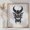 Demonic Iconography in Stylized Form An SVG icon featuring a stylized depiction of Satan with demonic features.