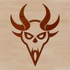 Horned Winged Figure Illustration An illustration of a horned figure with wings, representing the mythological concept of Satan or the devil.