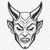 Satanic Graphic Design A graphic illustration of the Devil, suitable for Halloween decorations or artwork.