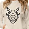 Malevolent Horned Figure SVG Icon A vector graphic representation of Satan as a malevolent figure with horns and a pitchfork.