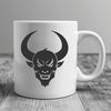 Devilish Figure Vector Art A malevolent figure with horns and a pitchfork, often associated with Halloween and the devil.