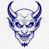Dark Iconography Illustration A stylized illustration of the devil in dark, ominous tones.