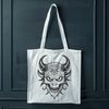 Illustrative representation of the devil in a bold, graphic style suitable for Halloween decorations or creative projects.