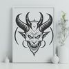 Halloween Evil Spirit SVG Icon A depiction of the devil in dark, ominous tones.