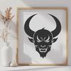Devilish Figure Illustration A stylized illustration of a devilish figure with horns and wings.