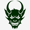 Demonic Horns Clip Art An SVG design featuring a demonic figure with horns and a pitchfork.