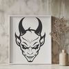 Illustrated depiction of the devil in a dark, ominous background suitable for Halloween designs and DIY crafts.