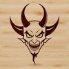Satanic Character Clip Art for Halloween Decorations Image of a satanic character with horns and wings, suitable for Halloween decorations or designs.