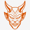 Satanic Figure Illustration A 2D illustration of a satanic figure with horns and wings, suitable for Halloween decorations.