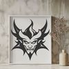 Graphic Satan Design Clip Art A depiction of the devil in a bold, graphic style suitable for various creative projects and designs.