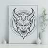 The Horned One in Vector Format A traditional representation of the devil in a vector format.