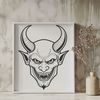 Halloween Decorations SVG Illustration of a demonic figure with horns and wings, suitable for Halloween decorations or designs.
