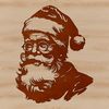 Jolly Santa in Holiday Finery A illustration of Santa Claus wearing glasses in a festive holiday setting.