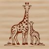 A high-resolution vector illustration of a giraffe in profile, suitable for commercial and personal projects.