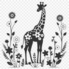 Spotted Safari Animal SVG Vector A tall, spotted giraffe with long neck and legs, suitable for vector design and clip art applications.