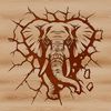 Bold Vector Elephant Design A single elephant standing upright, with a bold and detailed design suitable for various uses such as vector art or clipart.