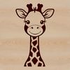 Giraffe Illustration in a Serene Savannah A high-quality illustration of a giraffe standing in a savannah landscape, suitable for use as clip art or vector graphics.