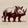 African Wildlife Icon A large, horned mammal native to Africa, often found in savannas and grasslands.