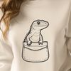 Peeking Reptile Friend A small lizard peeking out from a pocket, designed as a vector illustration.