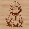 A colorful illustration of a small lizard in a natural environment.