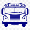 Illustration of a standard school bus on a yellow background, suitable for educational purposes or as clip art.