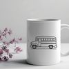 Stylized School Bus Design A stylized representation of a school bus designed as a reusable template for various design applications.