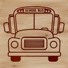 School Bus Clip Art Design A stylized illustration of a school bus, suitable for educational purposes or as clip art.