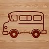 School Transportation Illustration A detailed illustration of a standard school bus with a clear outline and simple design elements.