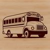 Classic School Bus Vector Graphic A 2D vector graphic illustration of a school bus with a classic design.