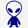 A detailed illustration of a science fiction alien character, suitable for digital cutting machines and commercial use.