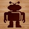 A stylized robot design created as a scalable SVG file, ideal for use with cutting machines or web applications.