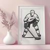 A detailed illustration of a hockey player in action, suitable for digital design projects.