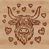 Scots Beauty An SVG design of a Highland Cow as a farm animal graphic.