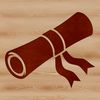 A traditional paper scroll with a ribbed border, ideal for graduation or academic achievements.