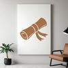 A digital vector representation of a traditional graduation scroll made from paper, ideal for commercial or personal use.