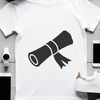 A graduation diploma presentation scroll made from paper in a simple vector design.