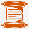A digital vector illustration of a scroll with a diploma or graduation theme.