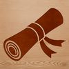 A digital illustration of a graduation scroll with parchment-like texture.