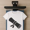 A traditional graduation diploma presented on a decorative scroll with a flat paper design.