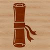 A traditional paper scroll with a decorative border and a tassel, suitable for graduation or diploma ceremonies.