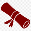 An svg illustration of a graduation scroll with diploma paper texture.