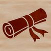 A detailed illustration of a scroll, often used as a symbol for academic achievement and milestones such as graduation.