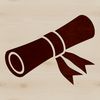 Vector graphic illustration of a scroll, suitable for graduation or academic purposes.