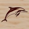 A stylized vector graphic of a dolphin suitable for digital design and crafting projects.