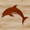 A realistic illustration of a dolphin leaping out of the water, suitable for vector design projects.