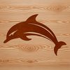 Swimsuit for Your Designs: Vector Dolphin Art A digital illustration of a dolphin swimming in the ocean, suitable for vector art designs.