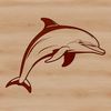 Sea Creature SVG Artwork A digital illustration of a dolphin, a common sea creature found in oceans worldwide.